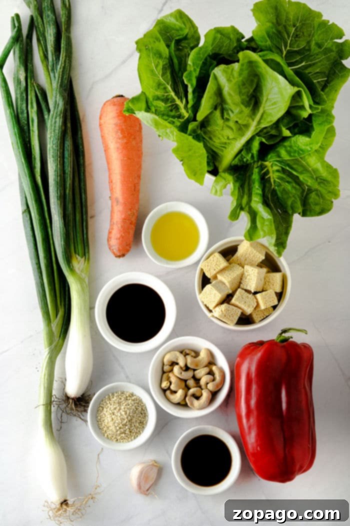 Sweet & Savory Teriyaki Tofu Lettuce Wraps 3 Crisp lettuce wraps filled with seasoned tofu and fresh vegetables