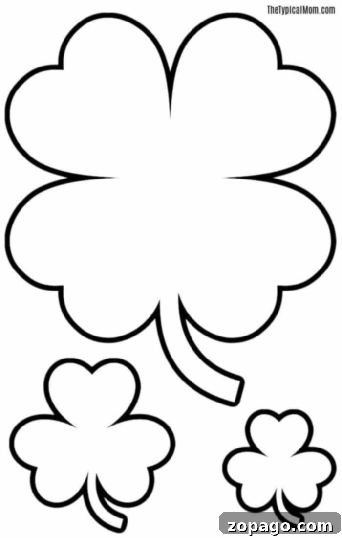 Free Shamrock Coloring Designs You Can Print 5 printable shamrock template with small shamrocks