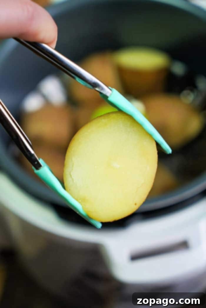 Easy Instant Pot Potatoes 8 Cooked potatoes in Instant Pot, perfectly tender and ready to be used in various recipes.