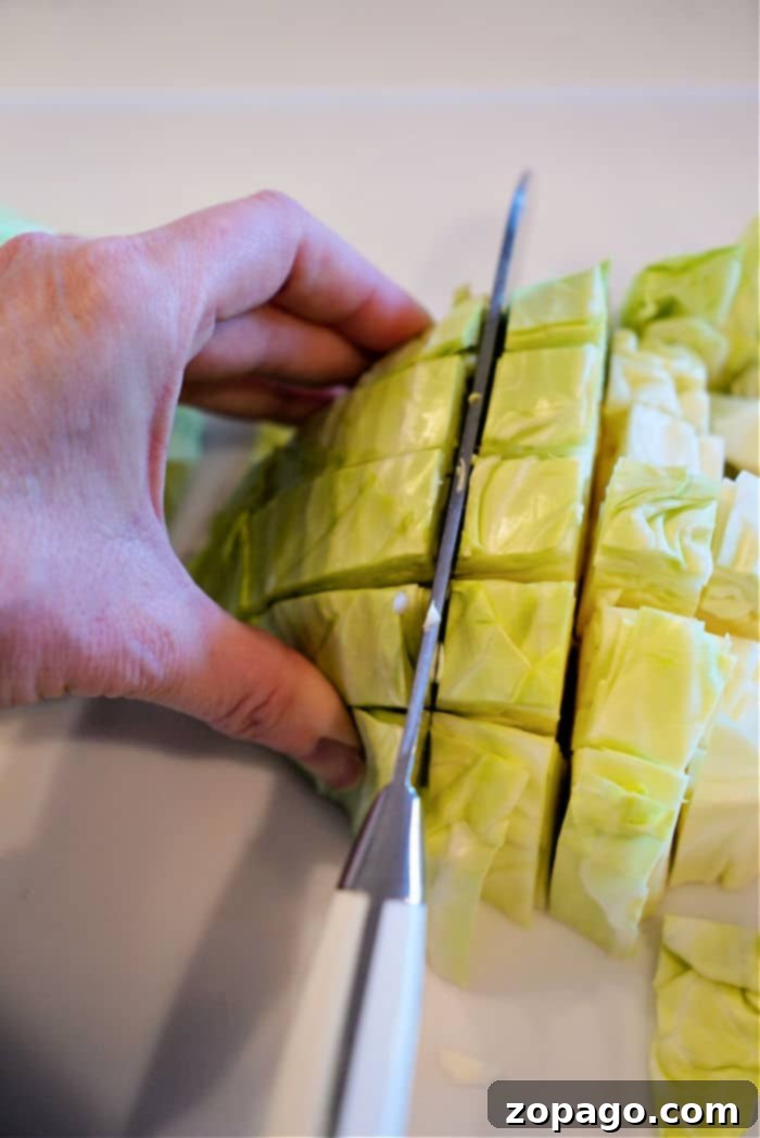 Mastering Hand-Cutting Cabbage 10 cubed cabbage