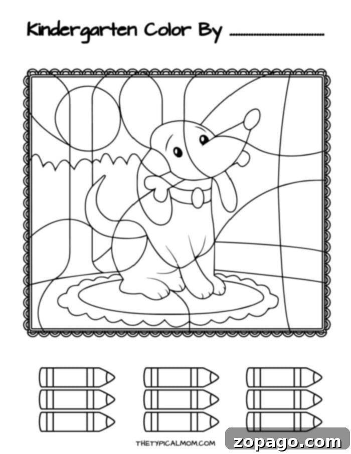 Fun Kindergarten Color by Number Worksheets 5 Easy blank kindergarten color by number for custom learning
