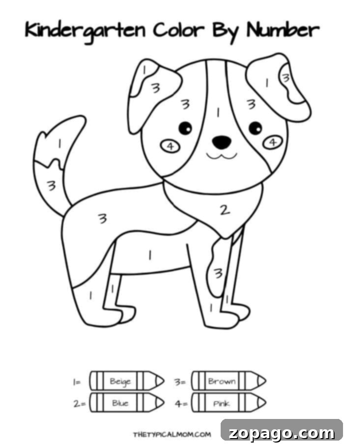 Fun Kindergarten Color by Number Worksheets 6 Variety of free kindergarten color by number pages