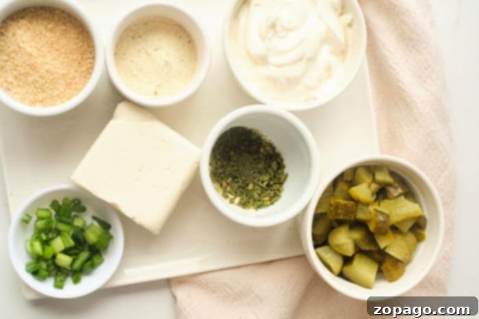 Tangy Fried Pickle Ranch Dip 4 Pickle and Ranch Dip in a decorative bowl