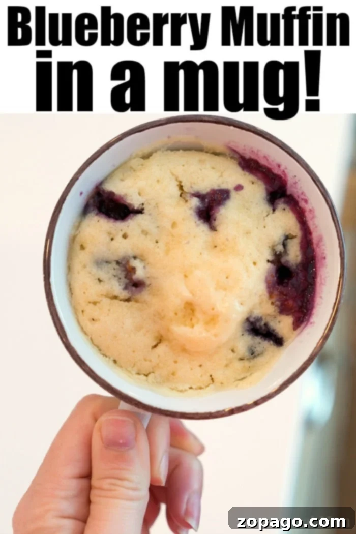 Over 200 Engaging Indoor Activities for Kids 2 A delicious blueberry muffin baked in a mug, perfect for quick and easy cooking with kids.