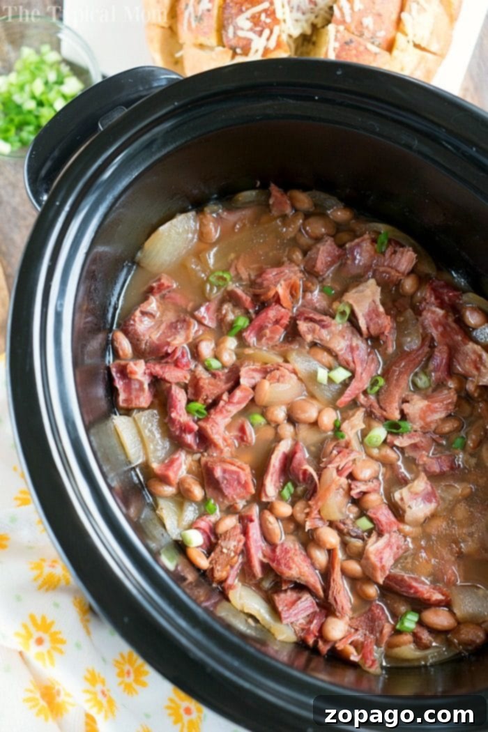 Simple Slow Cooker Ideas for Leftover Ham 2 Slow Cooker Ham and Beans in a crockpot