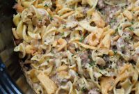 Slow Cooker Beefy Stroganoff