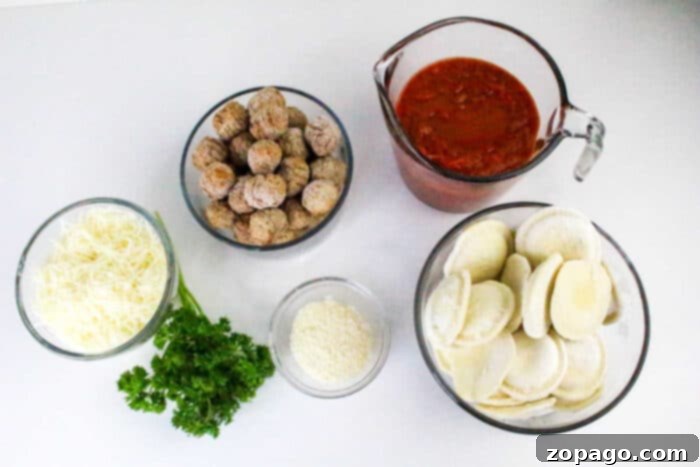 Ingredients for Ravioli Casserole