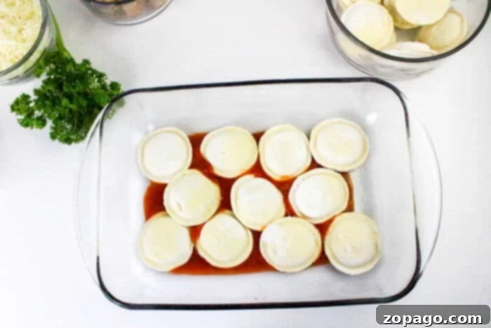 Ravioli Casserole in Baking Dish